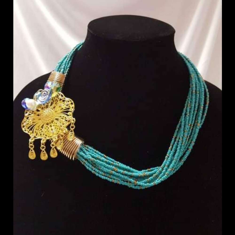 Elegant Teal Choker Necklace